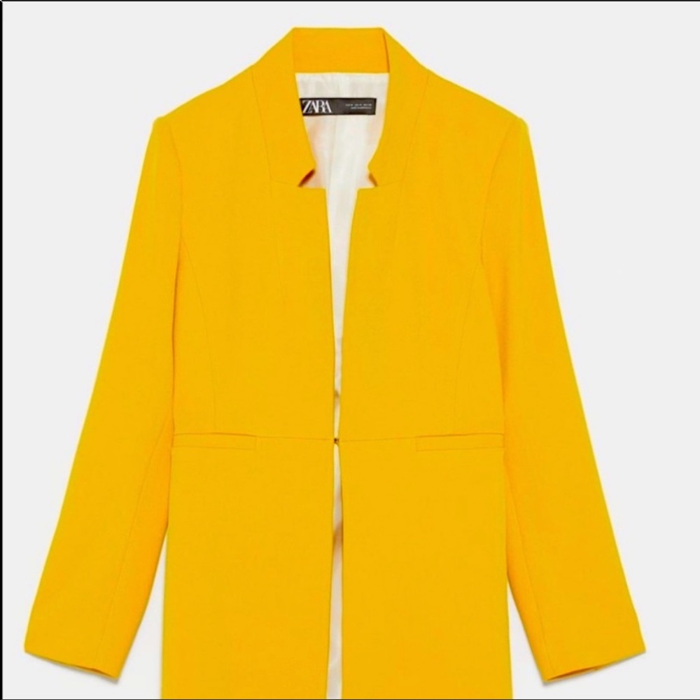 Zara Mustard Yellow Long Blazer